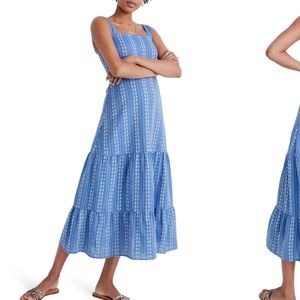 MADEWELL Embroidered Button-Back Tiered Sundress☀️
